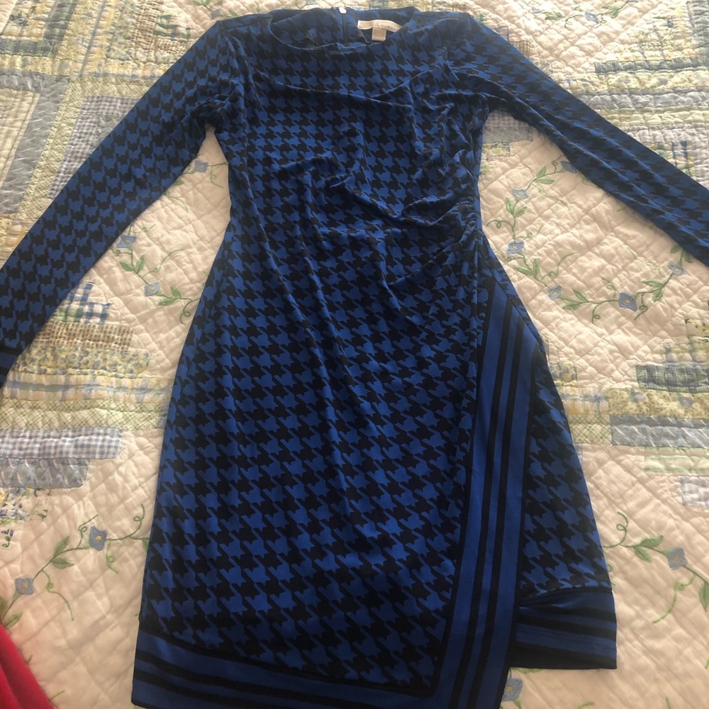 Michael kors houndstooth blue dress